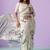 Off white satin designer saree