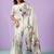 Off white satin designer saree