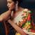 Yellow floral satin saree