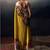 Yellow floral satin saree