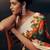 Multicolor floral satin designer saree