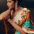 Multicolor floral satin saree