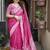 Pink batik designer chanderi saree