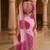 Pink bandhani embroidered silk blend heavy work saree