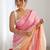 Pink floral embroidered saree with blouse