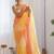 Yellow floral embroidered saree with unstitched blouse piece