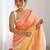 Yellow floral embroidered saree with unstitched blouse piece