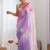 Pink floral embroidered saree with unstitched blouse piece