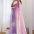 Pink floral embroidered saree with unstitched blouse piece