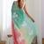 Peach floral embroidered silk blend saree