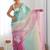 White floral embroidered saree with unstitched blouse piece