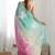 White floral embroidered saree with unstitched blouse piece
