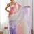 Multicolor floral embroidered silk blend saree