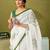 White floral pure cotton saree