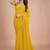 Yellow embellished zari pure chiffon heavy work saree