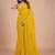 Yellow embellished zari pure chiffon heavy work saree