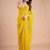 Yellow embellished zari pure chiffon heavy work saree