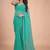 Sea green embellished sequinned pure chiffon heavy work saree