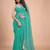 Sea green embellished sequinned pure chiffon heavy work saree