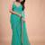 Sea green embellished sequinned pure chiffon heavy work saree