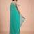 Sea green embellished sequinned pure chiffon heavy work saree
