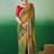 Green bandhani sequinned pure georgette bandhani saree