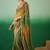 Green bandhani sequinned pure georgette bandhani saree