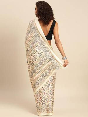 White white pashmina silk saree with unstitched blouse and shawal 2
