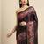 Black black pashmina silk saree with unstitched blouse and shawal
