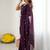 Purple embroidered saree with unstiched blouse piece