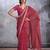 Red bandhani sequinned poly chiffon saree