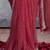 Red bandhani sequinned poly chiffon saree