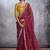Maroon bandhani sequinned poly chiffon saree