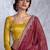 Maroon bandhani sequinned poly chiffon saree