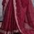 Maroon bandhani sequinned poly chiffon saree
