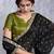 Black bandhani sequinned poly chiffon saree