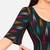 Side smocked stretchable black ikkat cotton printed non padded readymade saree blouse