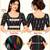 Side smocked stretchable black ikkat cotton printed non padded readymade saree blouse