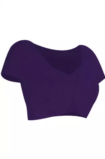 Purple sequinned poly chiffon saree