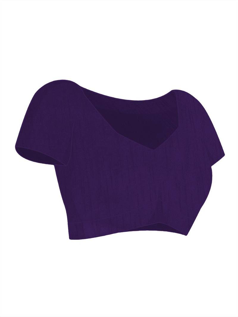 Purple sequinned poly chiffon saree