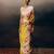 Multicolor floral satin designer saree