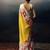 Multicolor floral satin designer saree