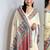 Cream paisley satin saree