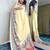 Cream paisley satin saree