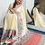 Cream paisley satin saree