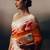 White floral satin saree