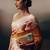 Multicolor floral satin designer saree