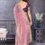 Pink embroidered zari beads and stones satin saree