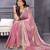 Pink embroidered zari beads and stones satin saree