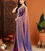 Multicolor embellished beads and stones organza heavy work saree